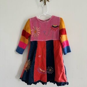 Vintage Colorful Embroidered Kids Dress